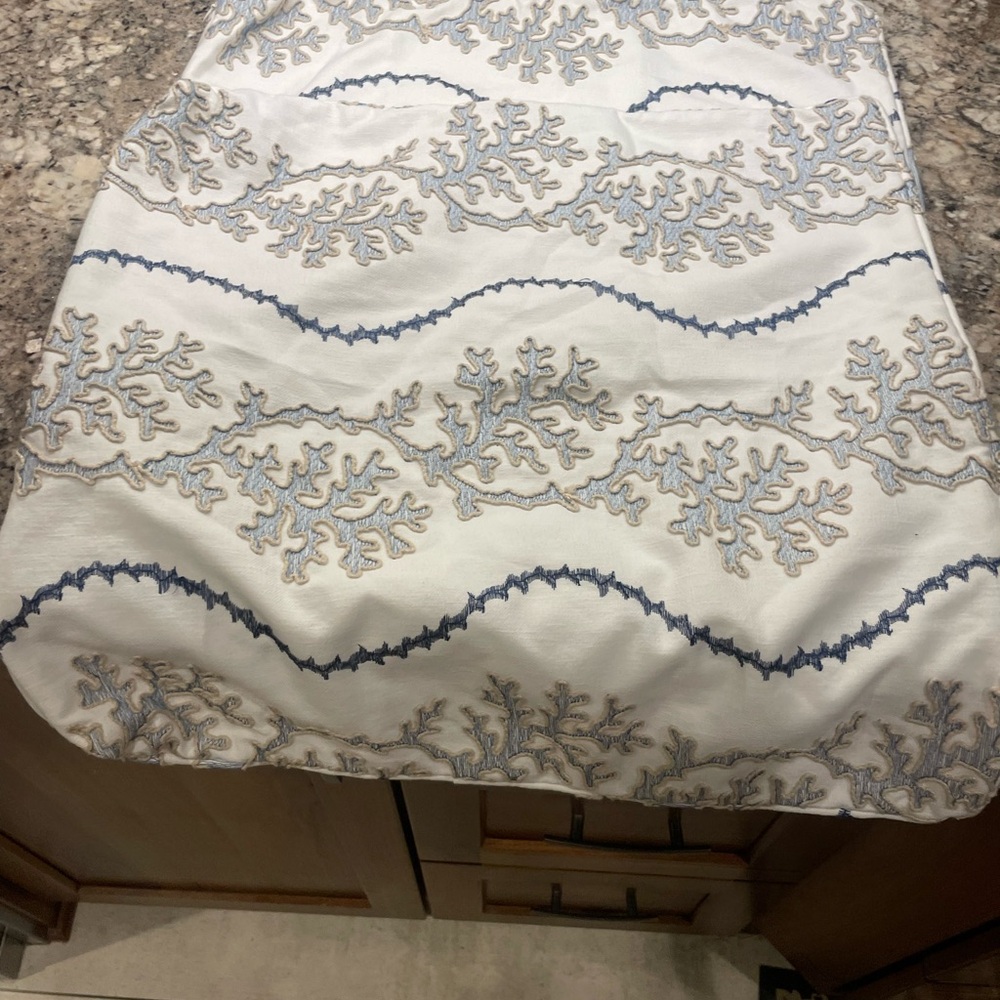 Coastal Embroidered Accent Pillow Cover